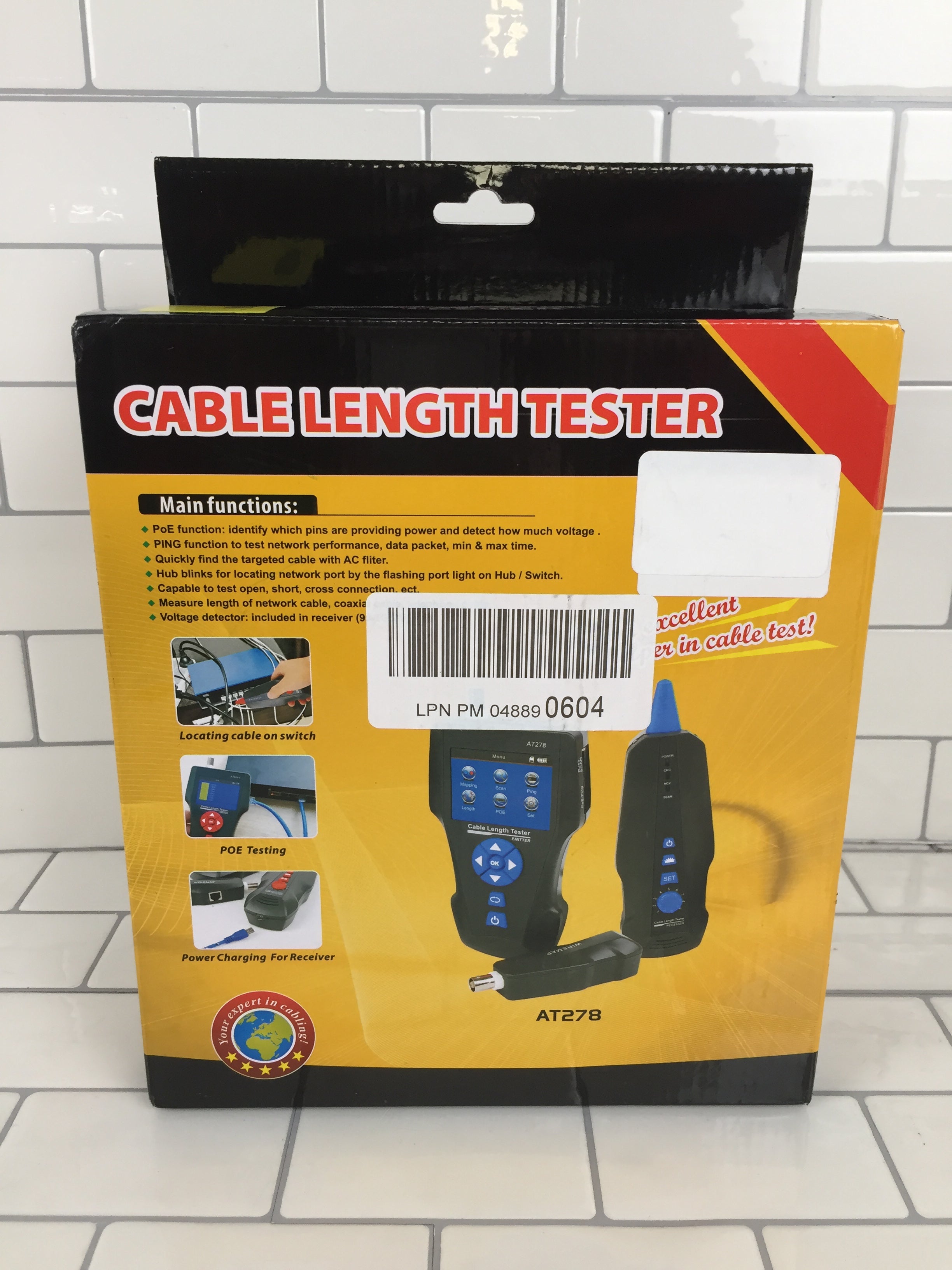 Network Cable Tester, AT278 TDR LCD Wire Tracker for RJ45, RJ11, BNC (7342528266478)